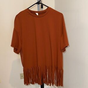 Fringe Hem Rust Top